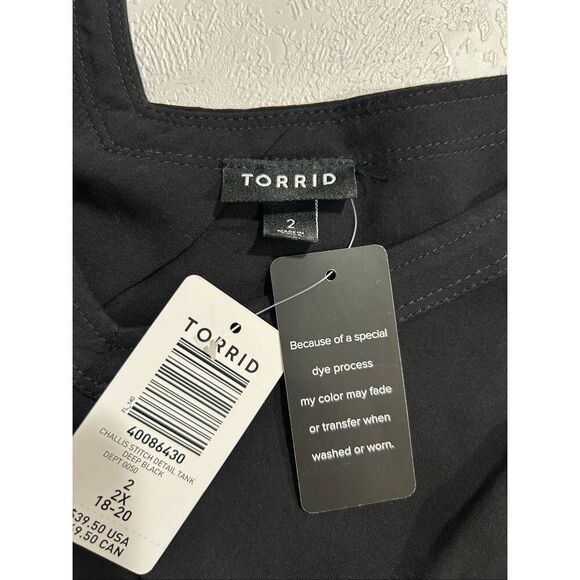 Torrid Women’s Challis Stitch Detail Tank Top Black Size 2X (18–20) - Picture 5 of 5